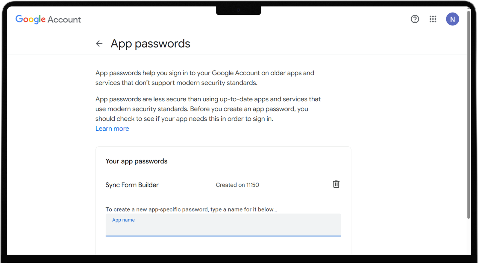 Enter App Name 